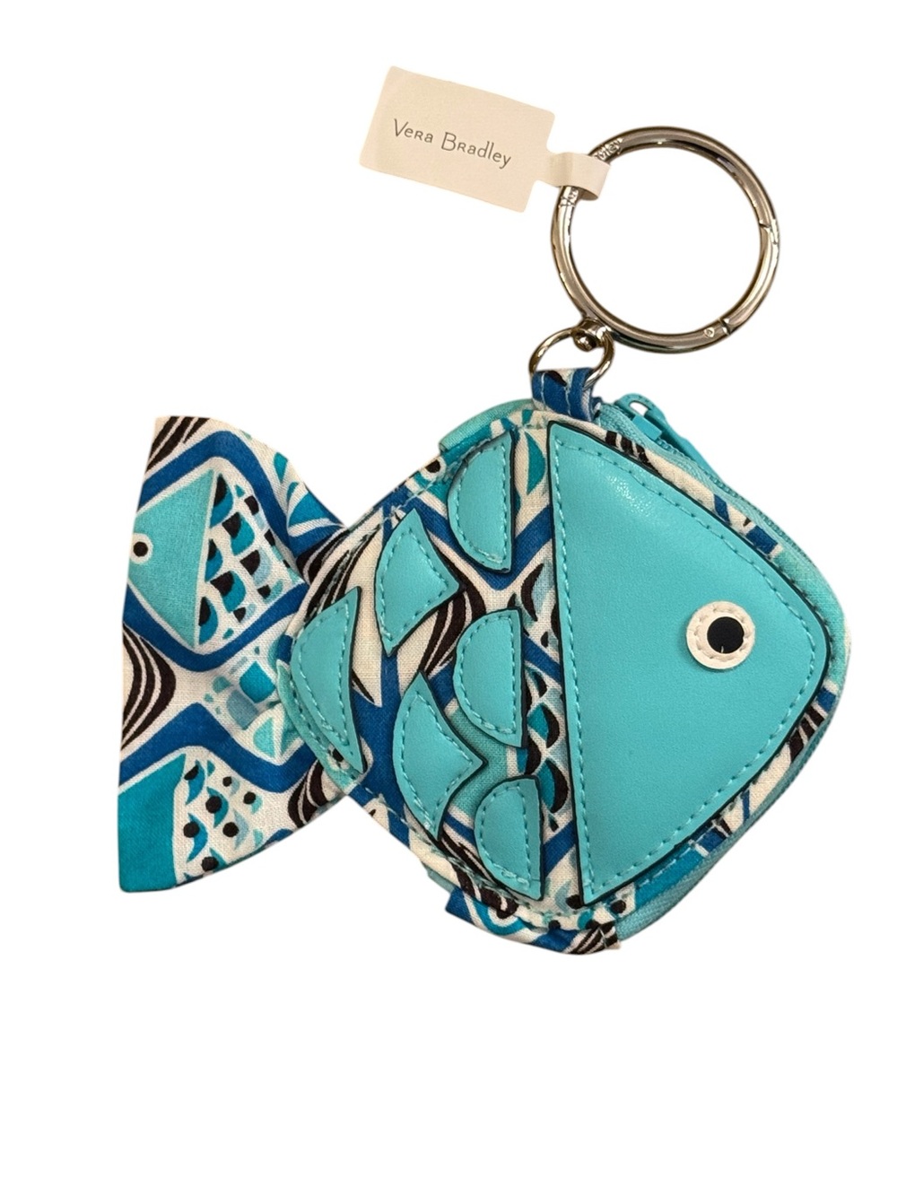 Vera Bradley Fish Bag Charm and Coin Purse in the "Go Fish Blue" Pattern RETIRED